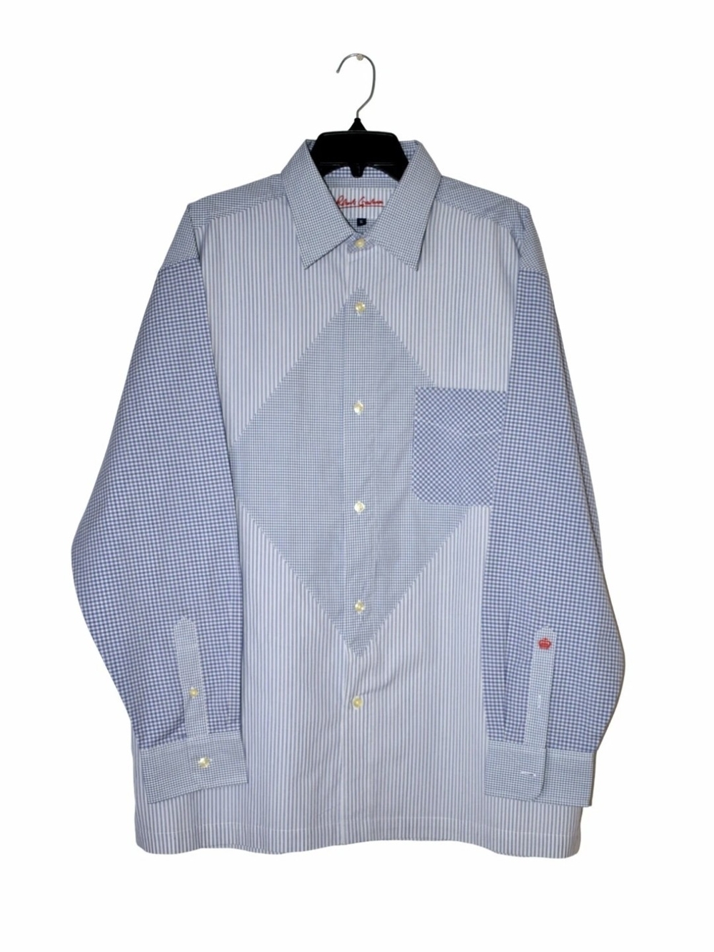 Robert Graham Men's XL Blue / White Button Down Shirt Classic Fit Geometric Trim